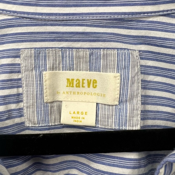 Maeve by Anthropology Blue Striped Button-Up Shirt - Picture 6 of 15